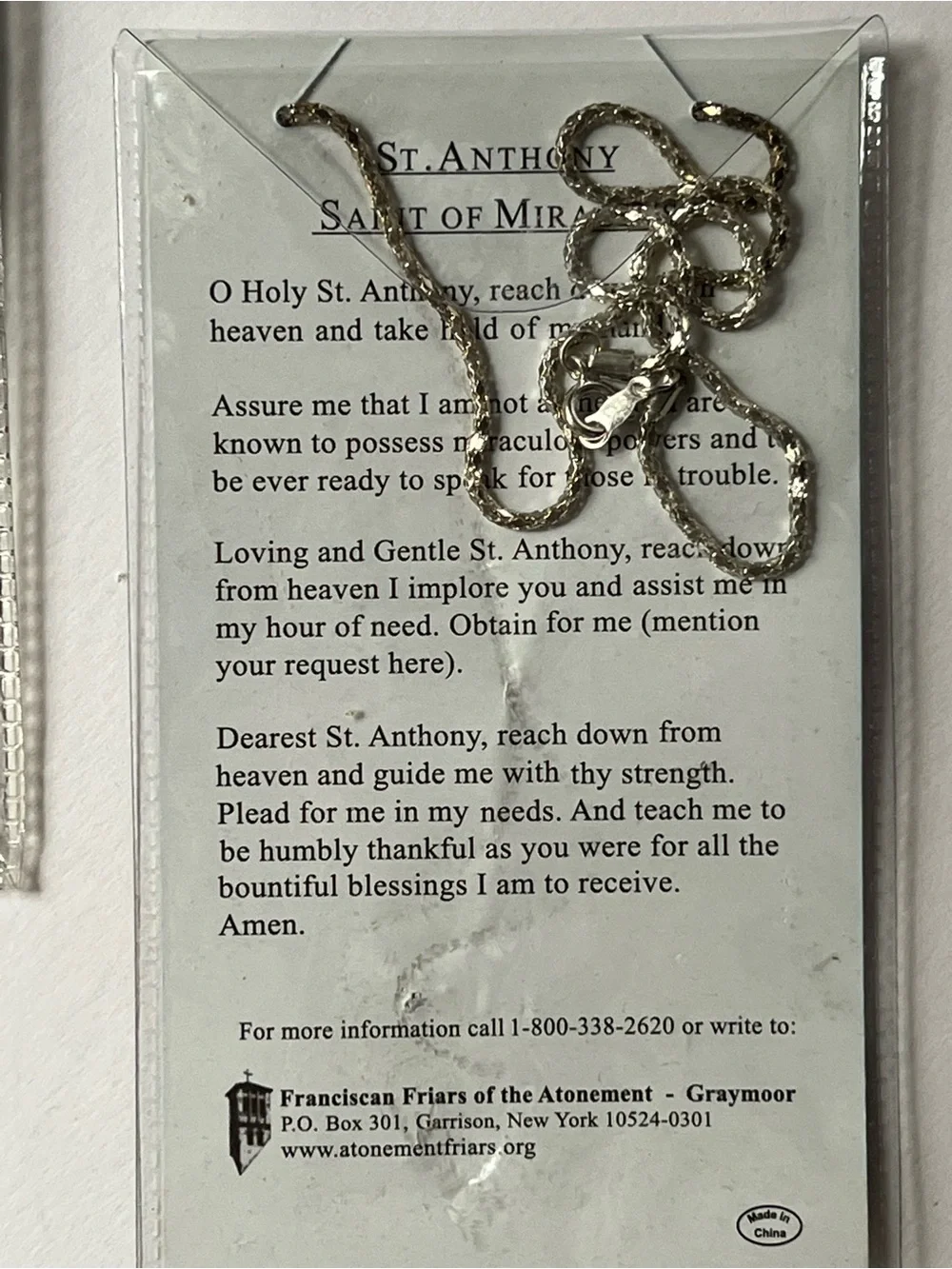 St. Anthony & Madonna Prayer Card Necklaces - Religious Medal Set, Blue & Black